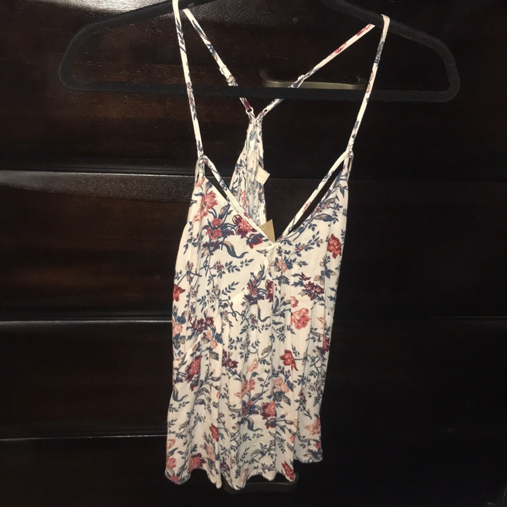 white/floral american eagle blouse NEW